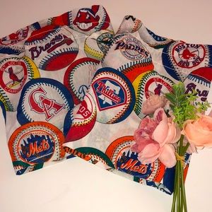 Baseball curtains MLB Decor Baseball Office Baseball Vintage MLB Logo VTG